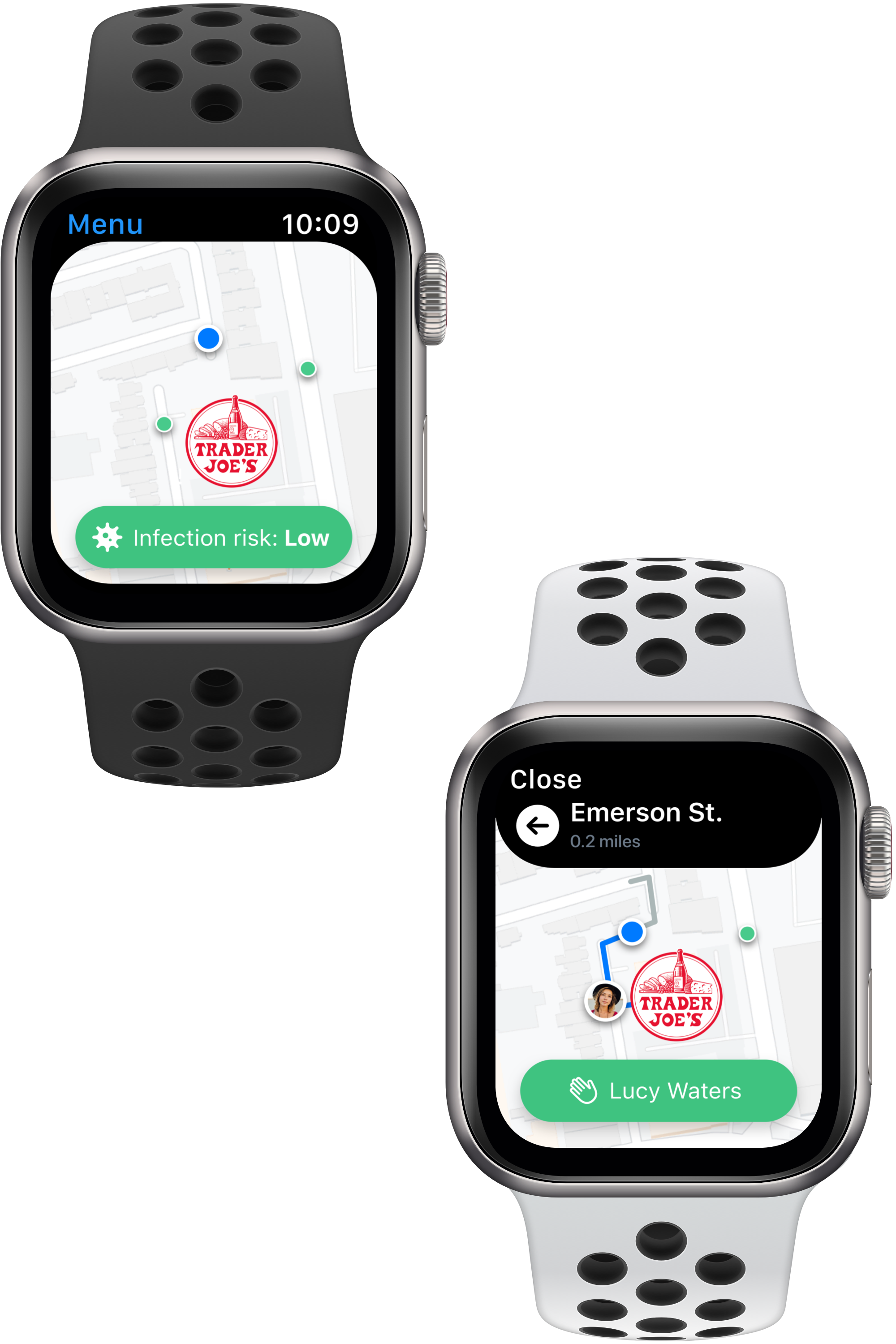 Nearby business capacity and directions without opening the phone.