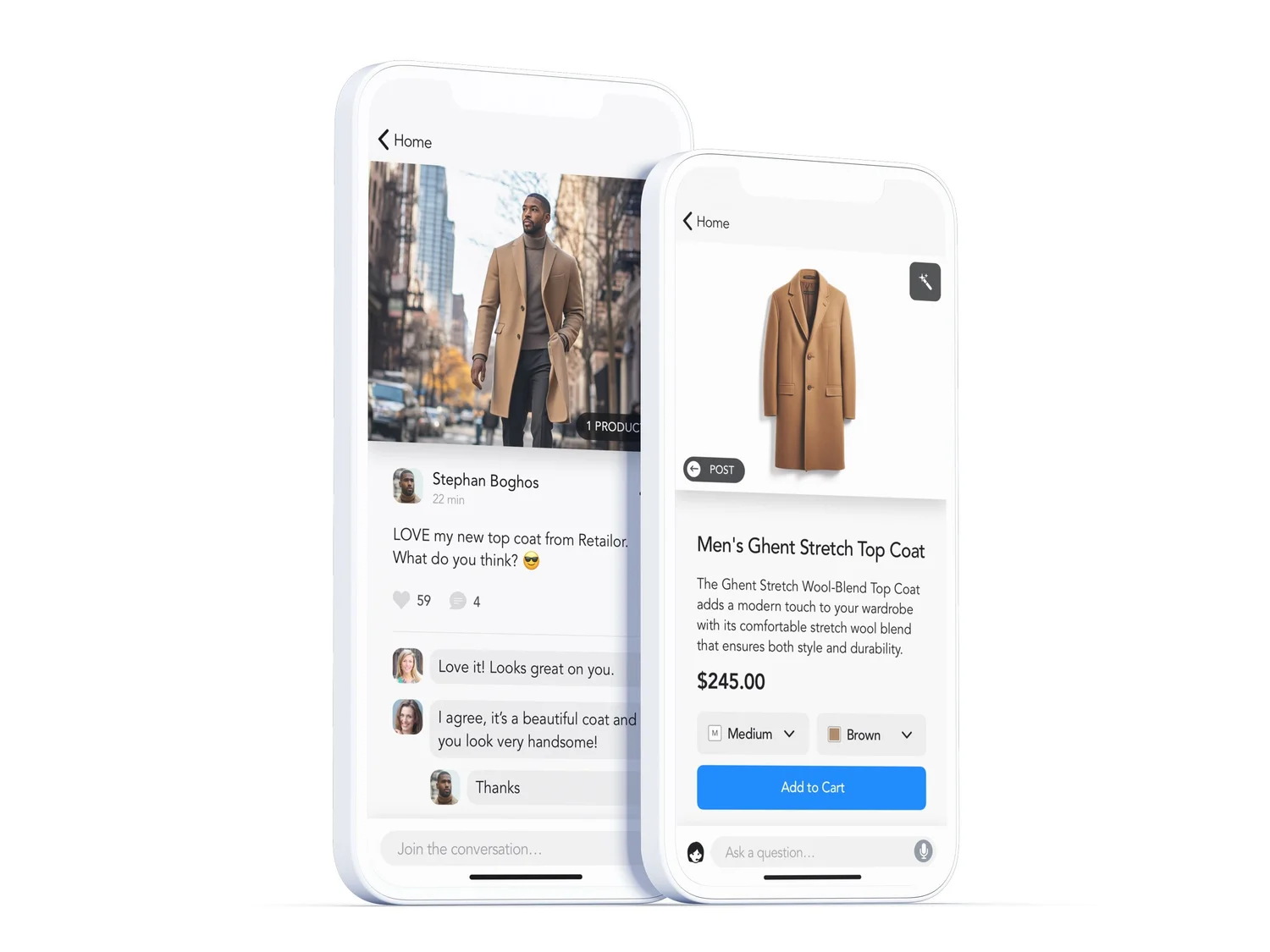 Retailor mobile design — The shop feed