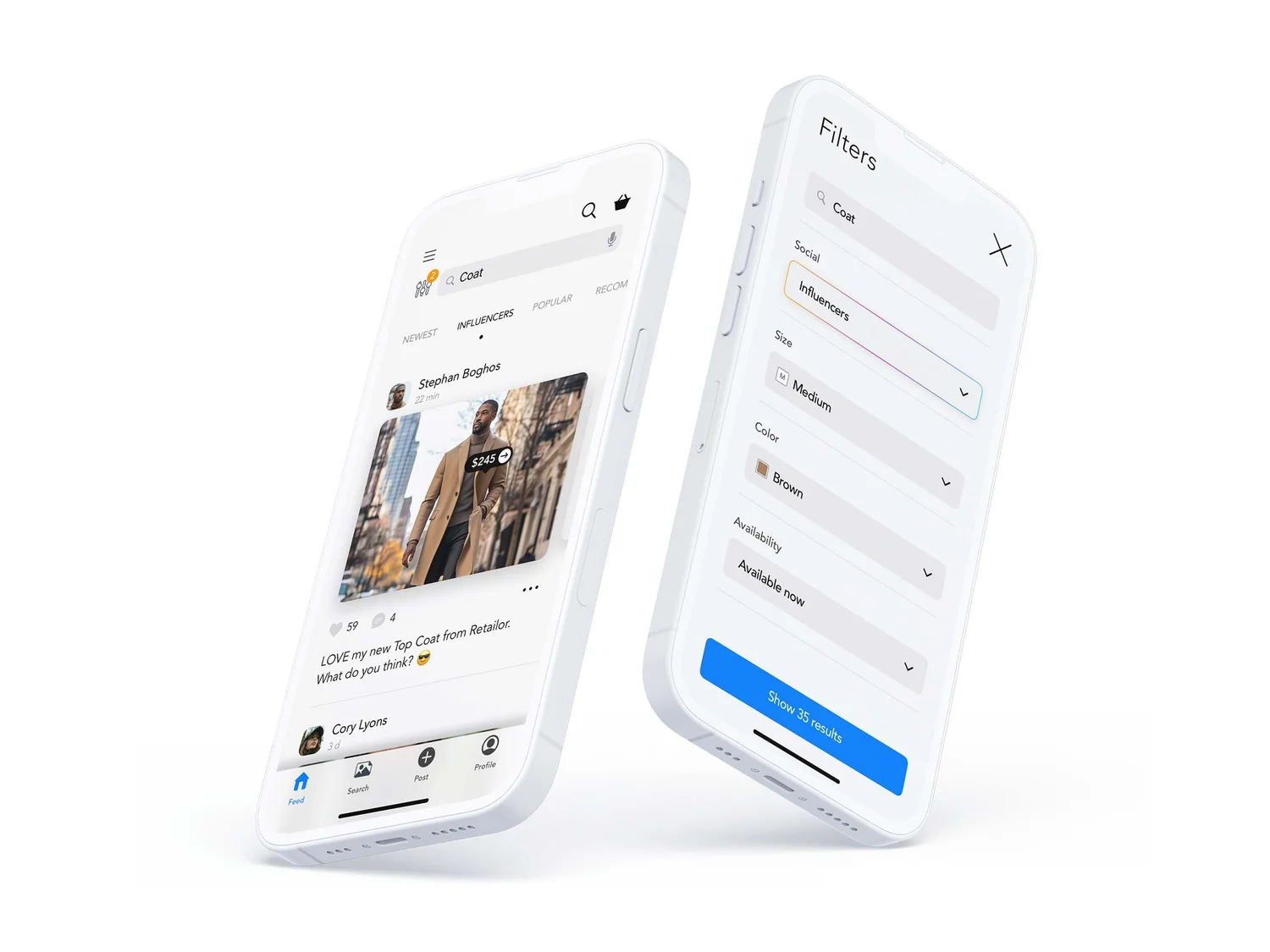 Retailor mobile design — Filter detail