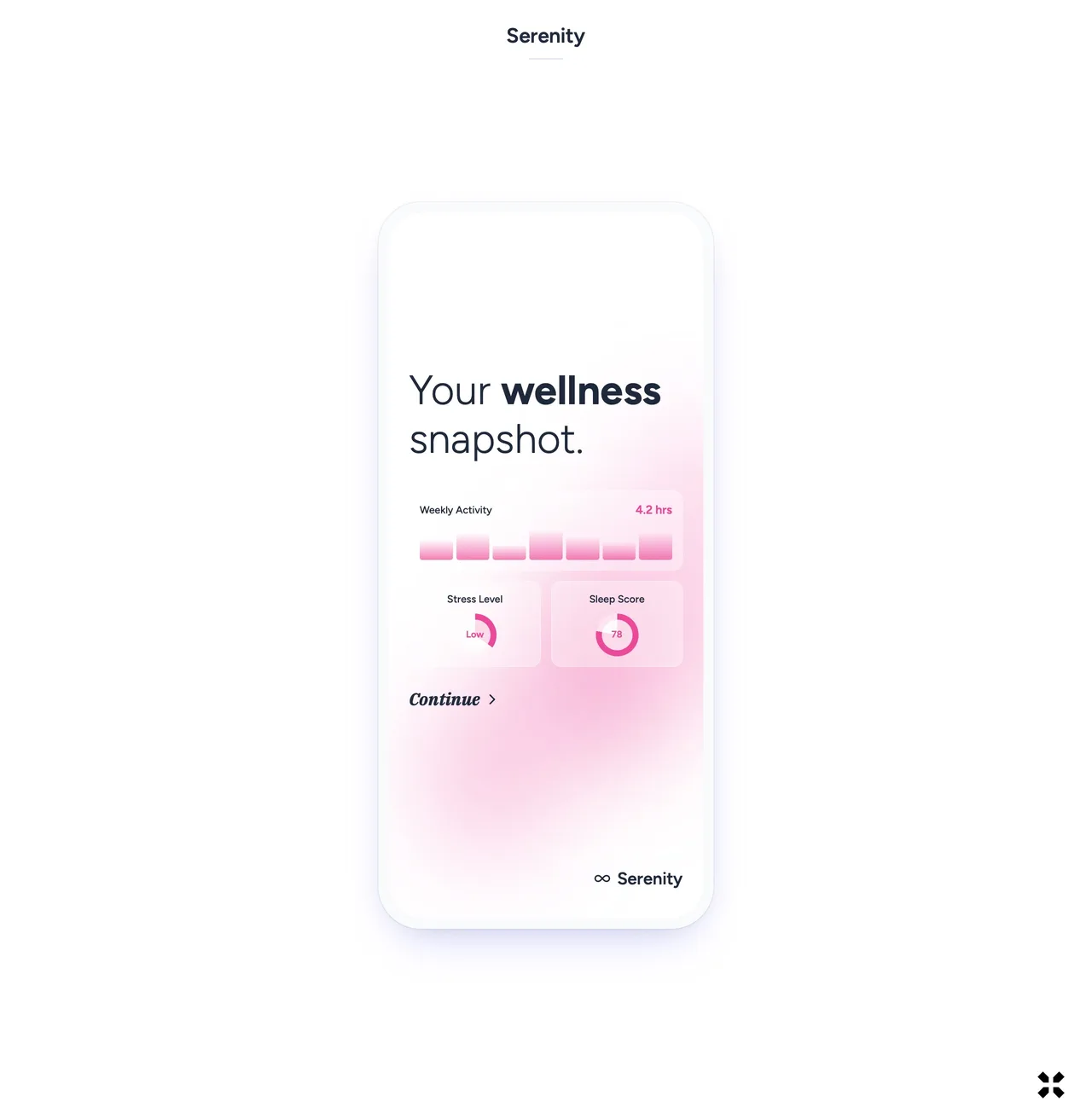 Serenity mobile onboarding screen 8