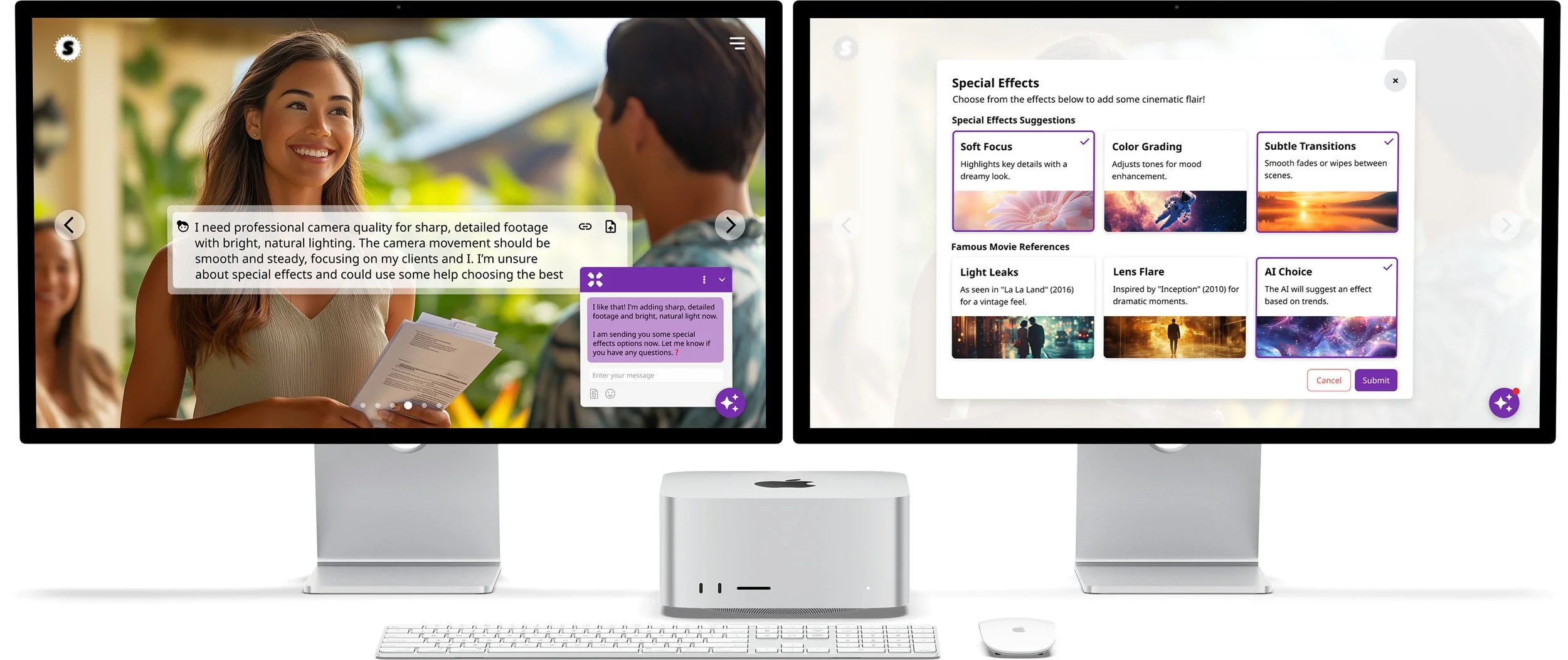 Visual effects — dialing in the look.