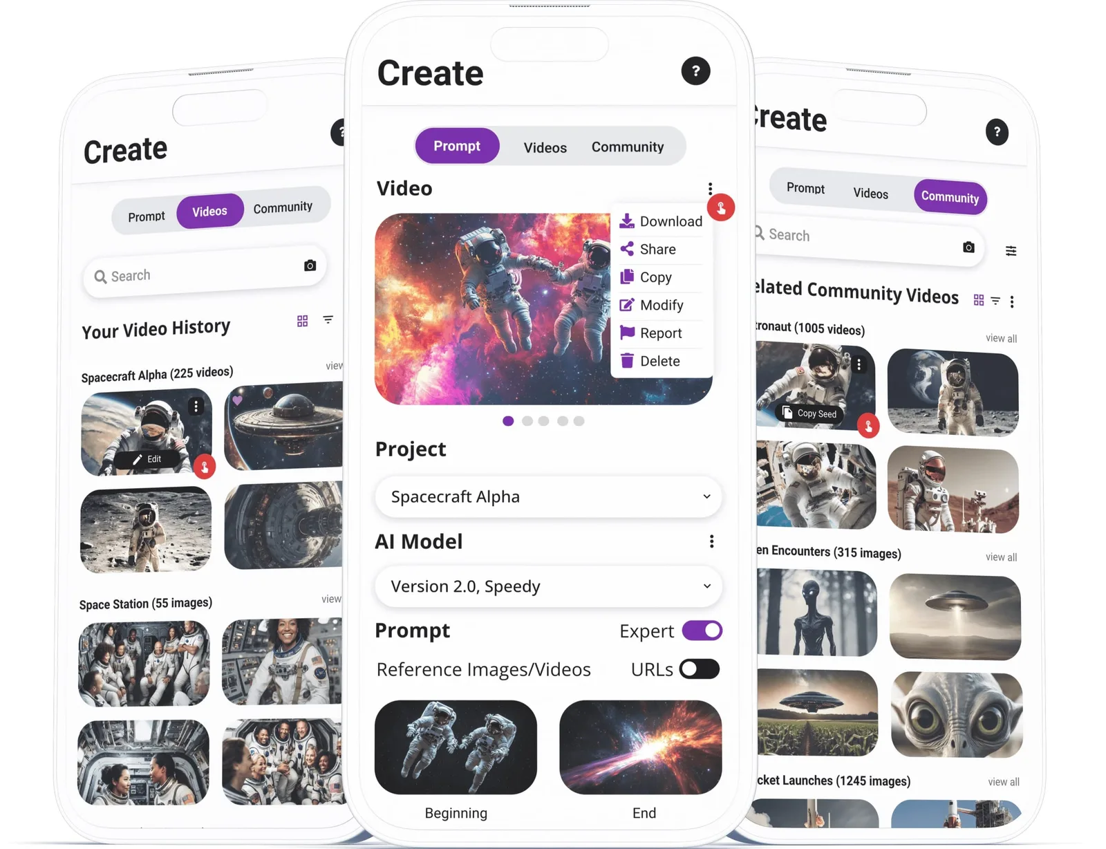 The mobile app at a glance.