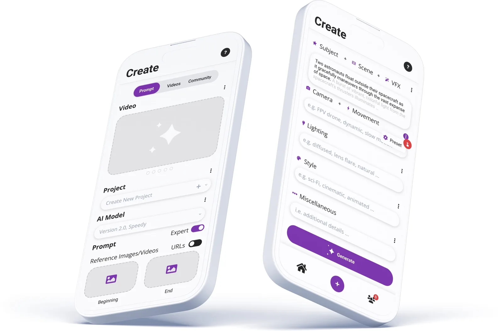 Create — before generation.