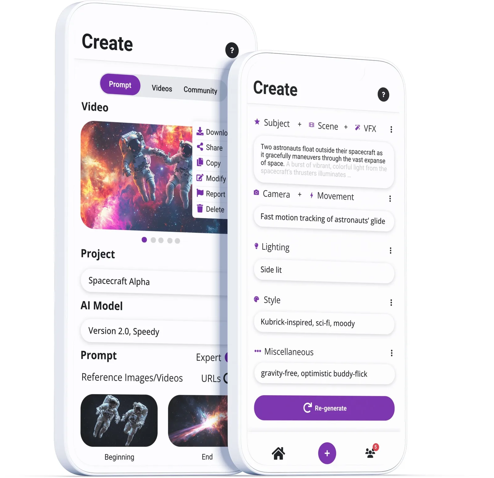 Create — after generation.