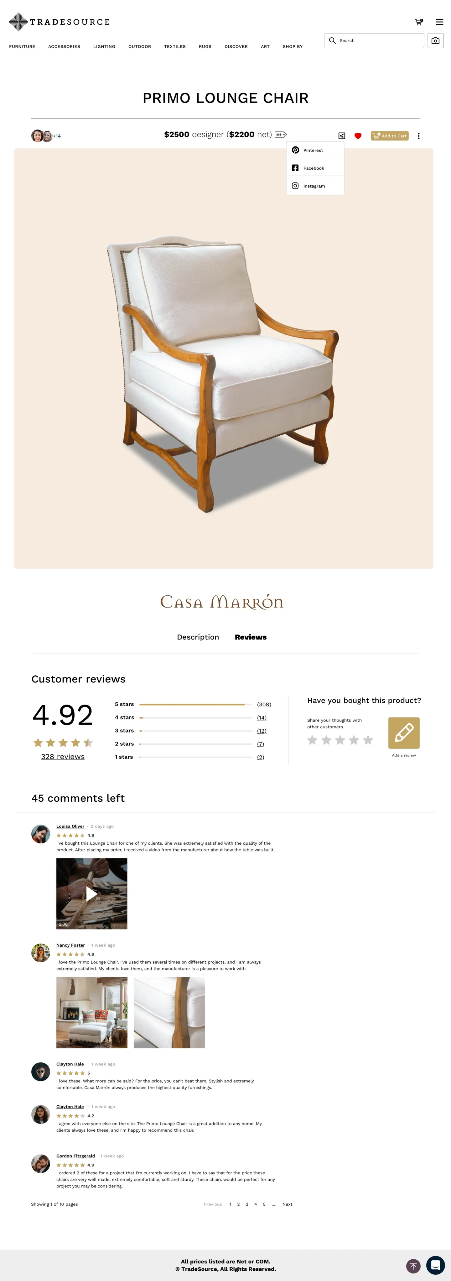 TradeSource desktop — Product detail — reviews