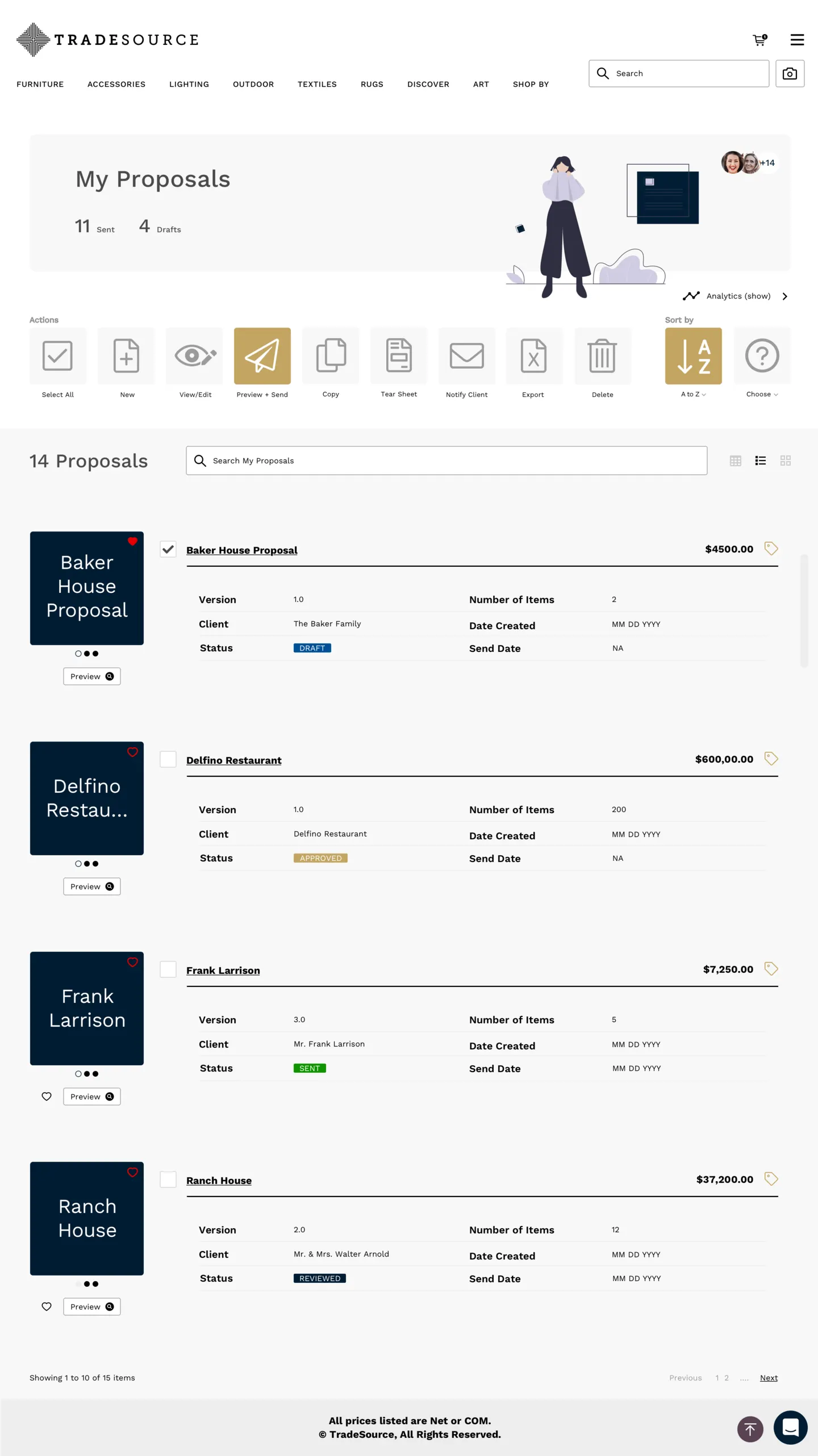 TradeSource desktop — My proposals