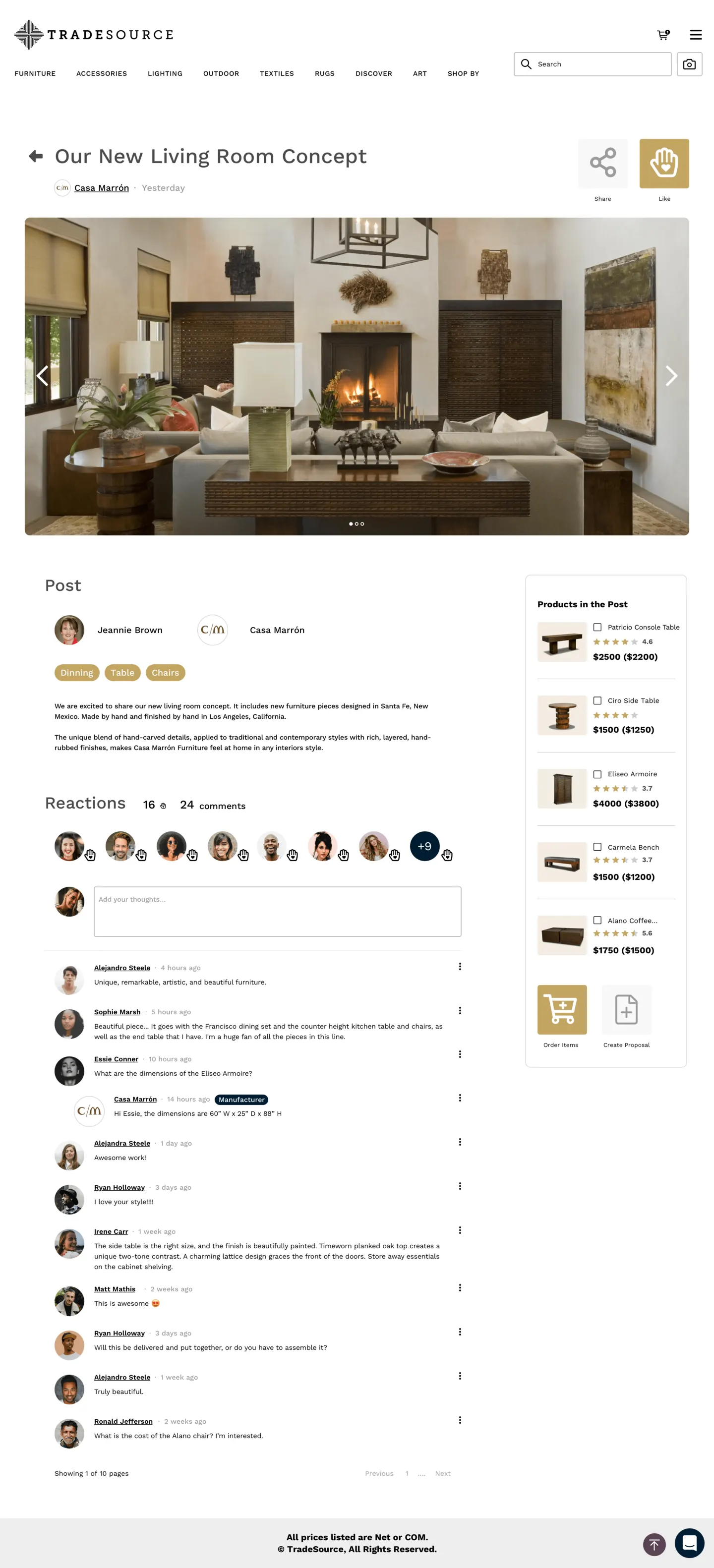 TradeSource desktop — Post detail