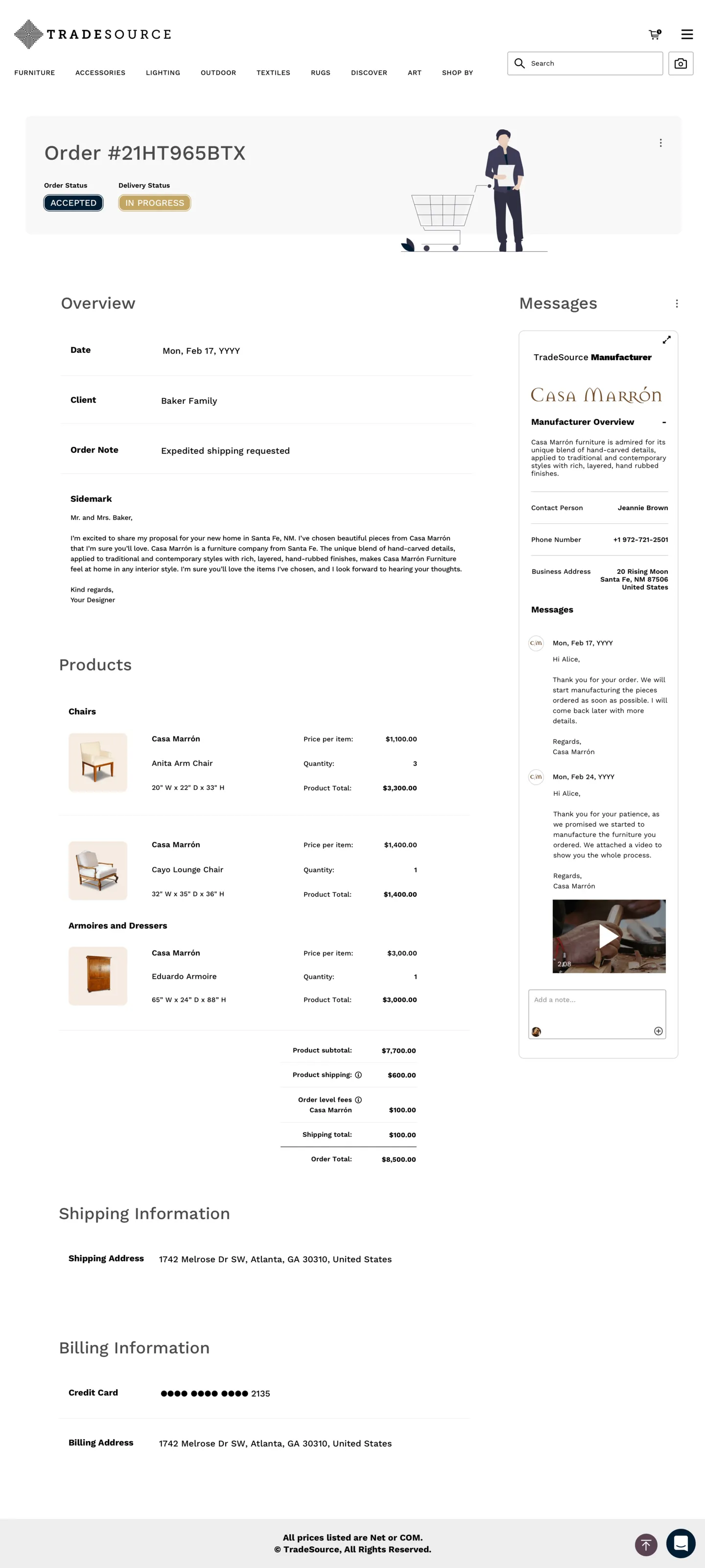 TradeSource desktop — Order page