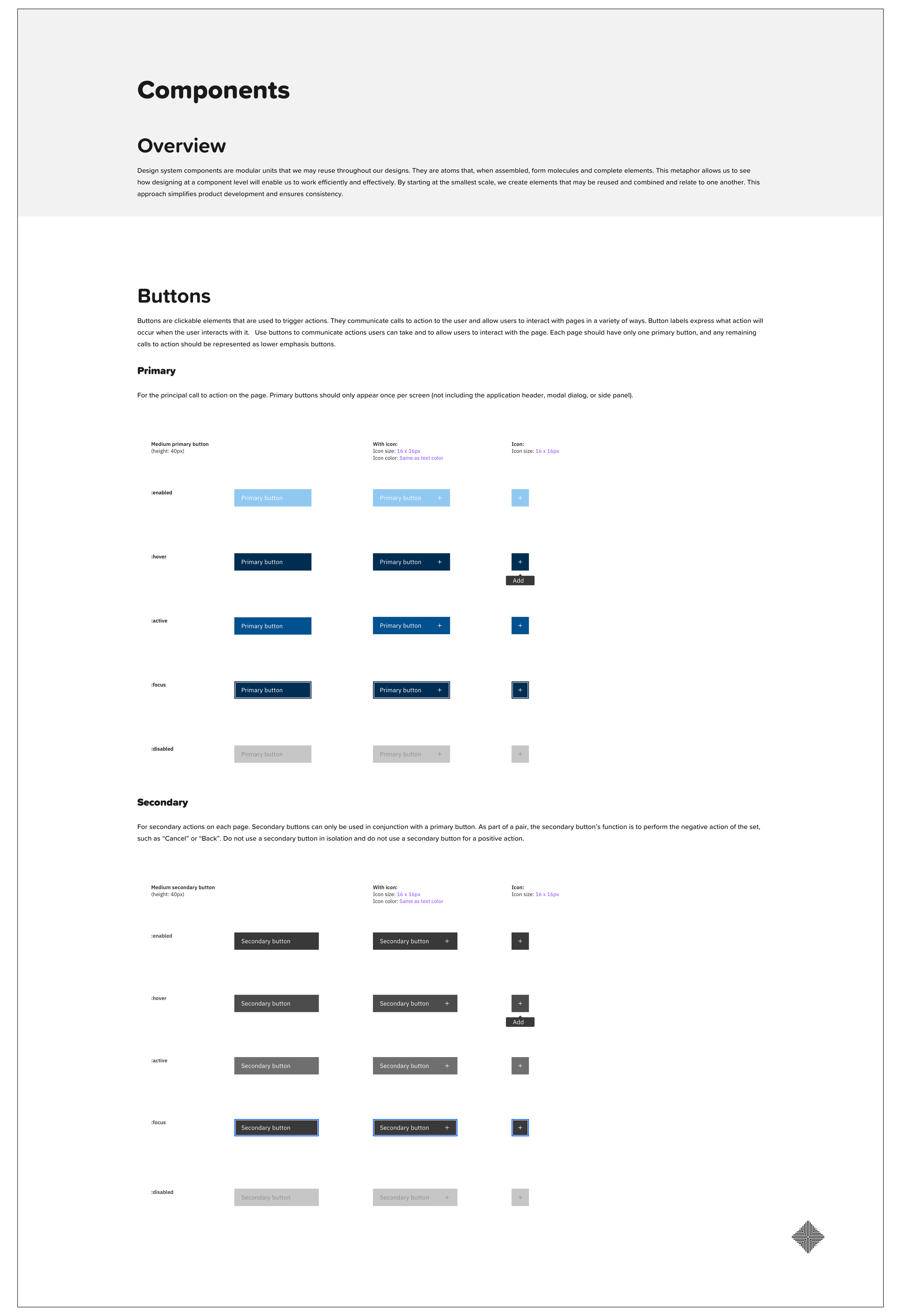 Components — buttons and inputs